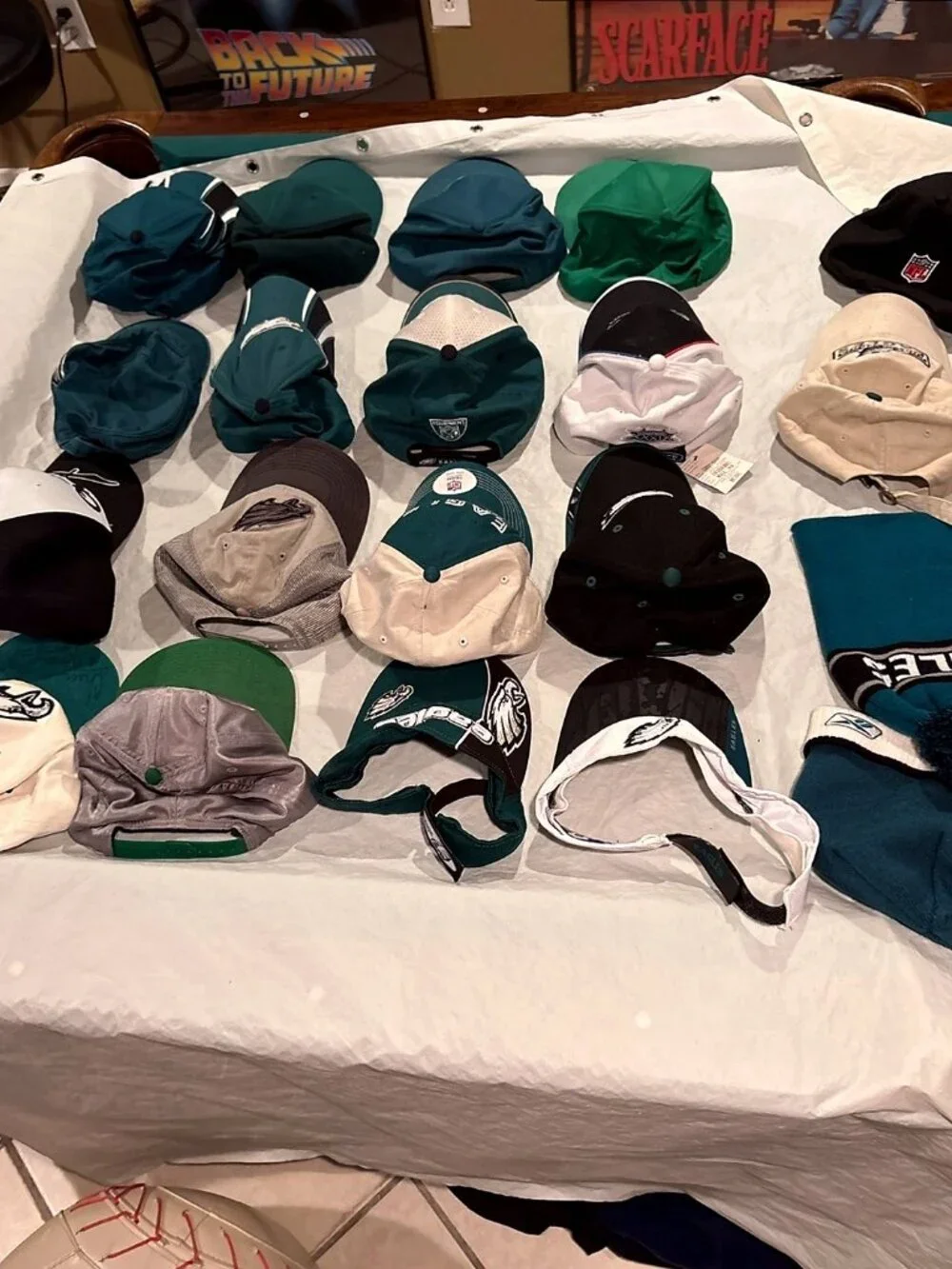 Philadelphia Eagles Lot of 20 Team Issued Reebok NFL Visors Bernie’s Hats VTG